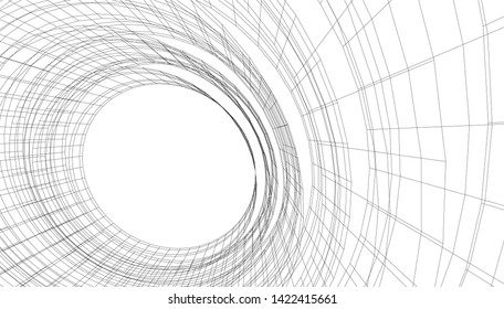 abstract architecture building 3d vector illustration