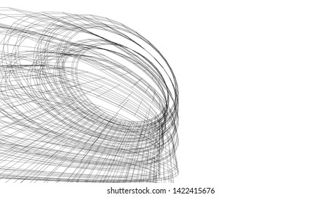 abstract architecture building 3d vector illustration