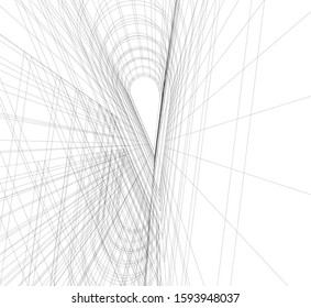 Abstract architecture building 3d vector illustration