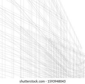 Abstract architecture building 3d vector illustration