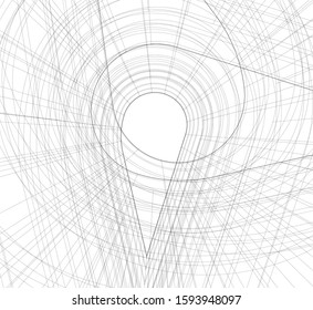 Abstract architecture building 3d vector illustration