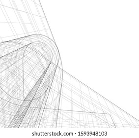 Abstract architecture building 3d vector illustration