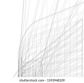 Abstract architecture building 3d vector illustration
