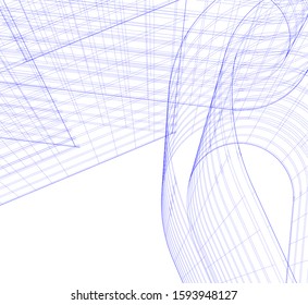 Abstract architecture building 3d vector illustration