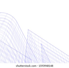 Abstract architecture building 3d vector illustration