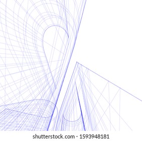 Abstract architecture building 3d vector illustration