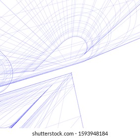 Abstract architecture building 3d vector illustration