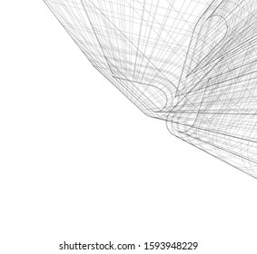 Abstract architecture building 3d vector illustration