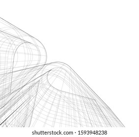 Abstract architecture building 3d vector illustration