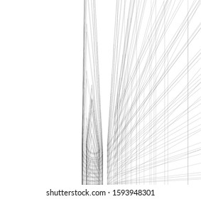 Abstract architecture building 3d vector illustration