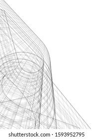 Abstract architecture building 3d vector illustration