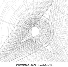 Abstract architecture building 3d vector illustration