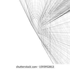 Abstract architecture building 3d vector illustration