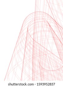Abstract architecture building 3d vector illustration