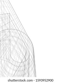 Abstract architecture building 3d vector illustration