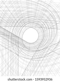 Abstract architecture building 3d vector illustration