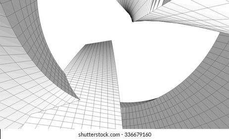 Abstract architecture building. Futuristic background