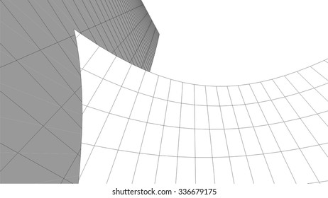 Abstract architecture building. Futuristic background