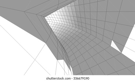 Abstract architecture building. Futuristic background