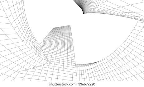 Abstract architecture building. Futuristic background