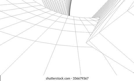 Abstract architecture building. Futuristic background