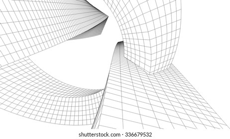 Abstract architecture building. Futuristic background