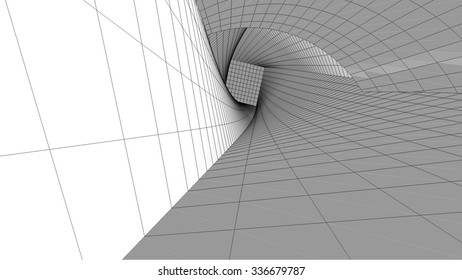 Abstract architecture building. Futuristic background