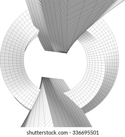 Abstract architecture building. Futuristic background
