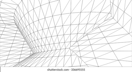 Abstract architecture building. Futuristic background