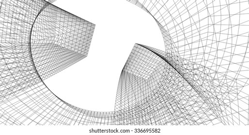 Abstract architecture building. Futuristic background