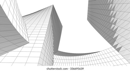 Abstract architecture building. Futuristic background