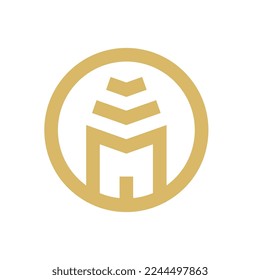Resumen diseño del logotipo de construcción de arquitectura, vectores del logotipo de bienes inmuebles o de empresas de construcción