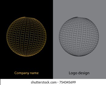 Abstract architecture, Building, lotus, designed using wicker gold and black line,logo, symbol, icon, graphic, vector.
