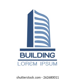 Abstract architecture building silhouette vector logo design template.