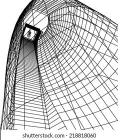 abstract architecture building sketch vector