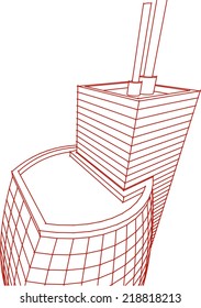 abstract architecture building sketch vector