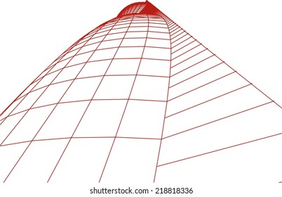 abstract architecture building sketch vector