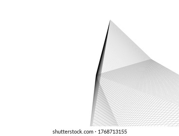 abstract architecture building vector 3d illustration 