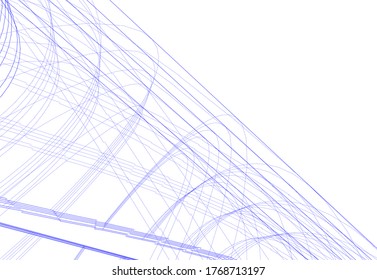 abstract architecture building vector 3d illustration 