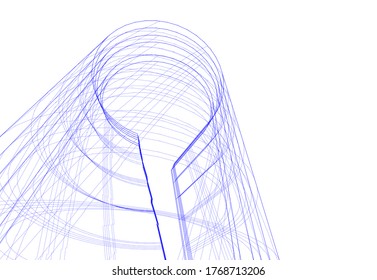 abstract architecture building vector 3d illustration 