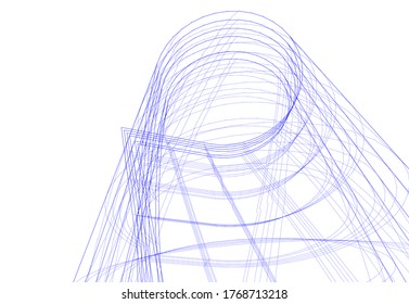 ilustración 3d del vector de construcción de arquitectura abstracta 