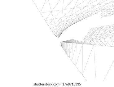 abstract architecture building vector 3d illustration 