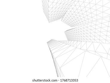 abstract architecture building vector 3d illustration 