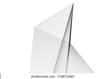 abstract architecture building vector 3d illustration 