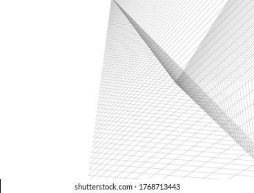 abstract architecture building vector 3d illustration 