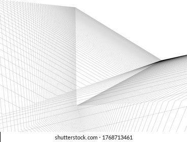 abstract architecture building vector 3d illustration 
