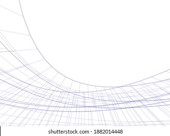 ilustración 3d del vector de construcción de arquitectura abstracta