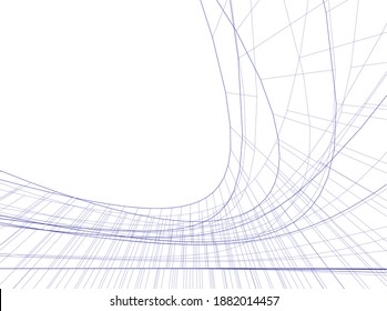 abstract architecture building vector 3d illustration