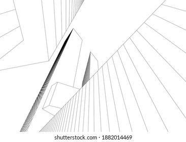abstract architecture building vector 3d illustration