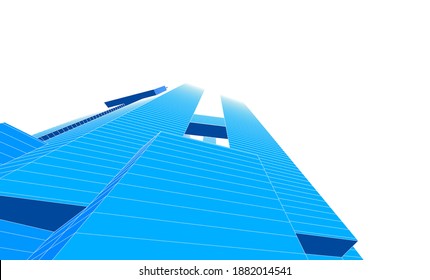 abstract architecture building vector 3d illustration